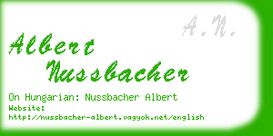 albert nussbacher business card